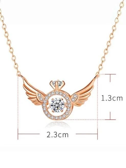 Rose Gold Angel Wings Pendant Necklace – Elegant & Stylish Jewelry