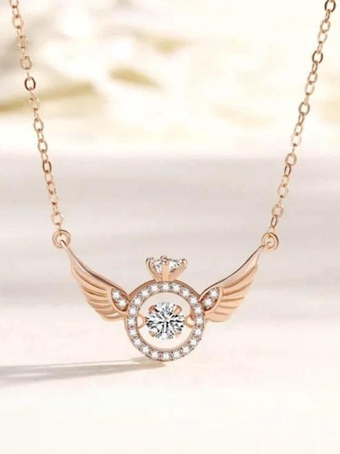Rose Gold Angel Wings Pendant Necklace – Elegant & Stylish Jewelry