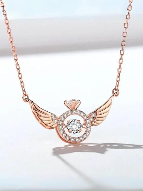 Rose Gold Angel Wings Pendant Necklace – Elegant & Stylish Jewelry